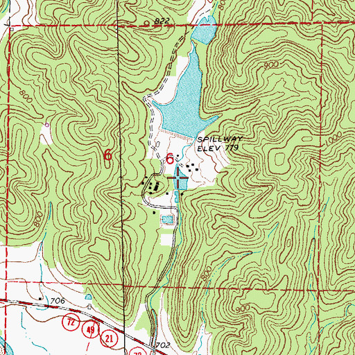 Topographic Map of Sherwood Forest Lake, MO