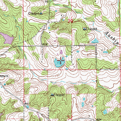 Topographic Map of Herman Huelhorst Reservoir, MO