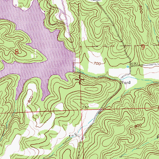 Topographic Map of Port Perry Dam, MO