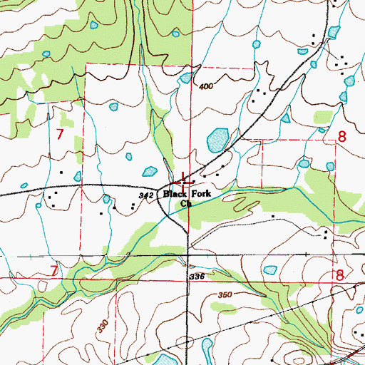 Topographic Map of Black Fork Missionary Baptist Church, AR