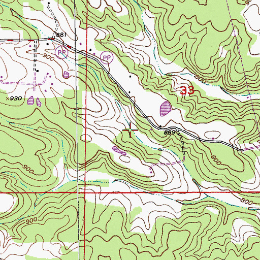 Topographic Map of Brummet Lake Dam, MO