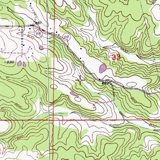 Topographic Map of Brummet Lake, MO