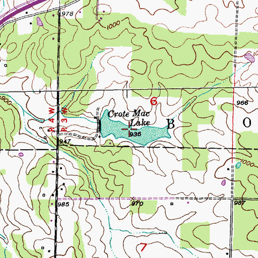 Topographic Map of Kemp Lake, MO