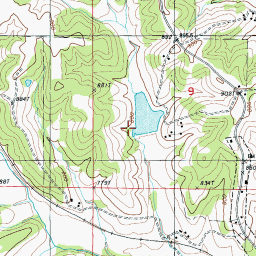Topographic Map of Argyle Lake Dam, MO