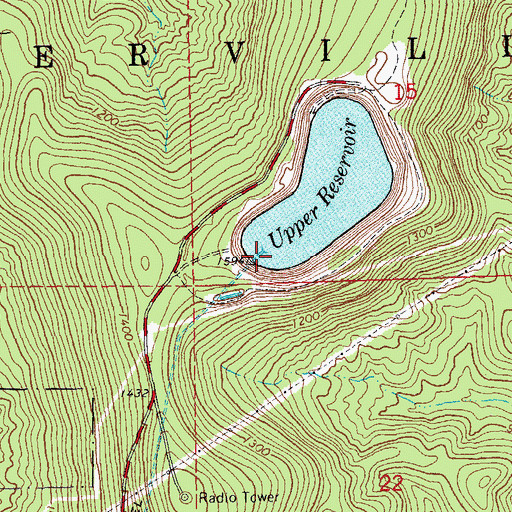 Topographic Map of Taum Sauk Upper Dam, MO