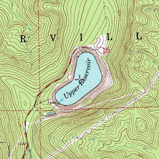 Topographic Map of Upper Reservoir, MO