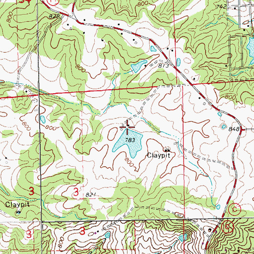 Topographic Map of Stallman Lake Dam, MO