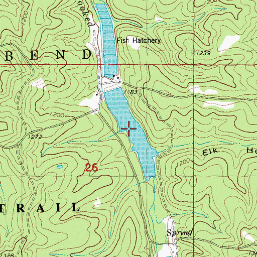 Topographic Map of Indian Trail State Forest Lake, MO