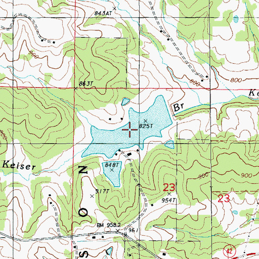Topographic Map of Charwood Lake, MO