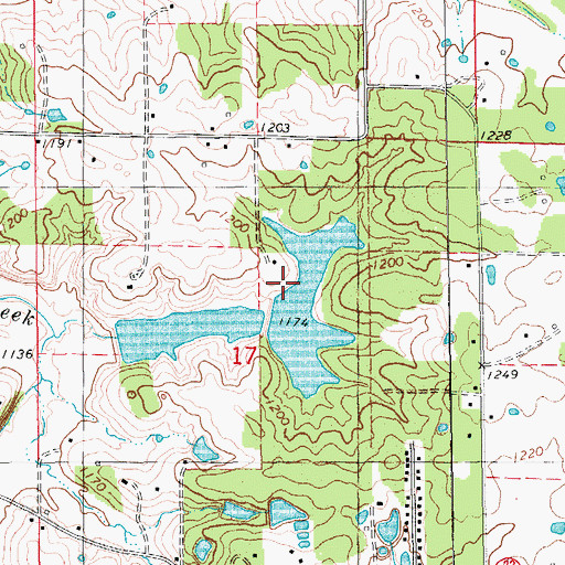 Topographic Map of Lake Ziske Dam, MO