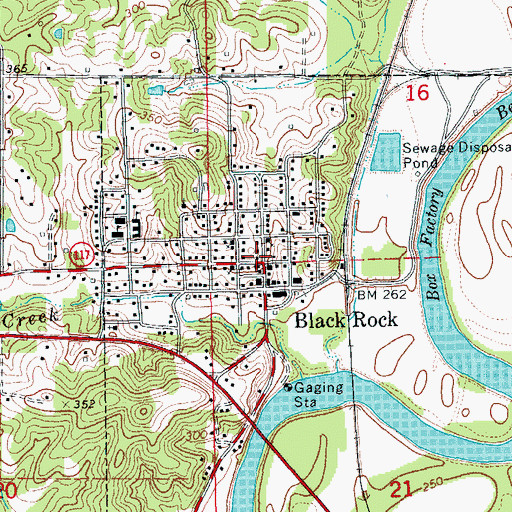 Topographic Map of Black Rock, AR