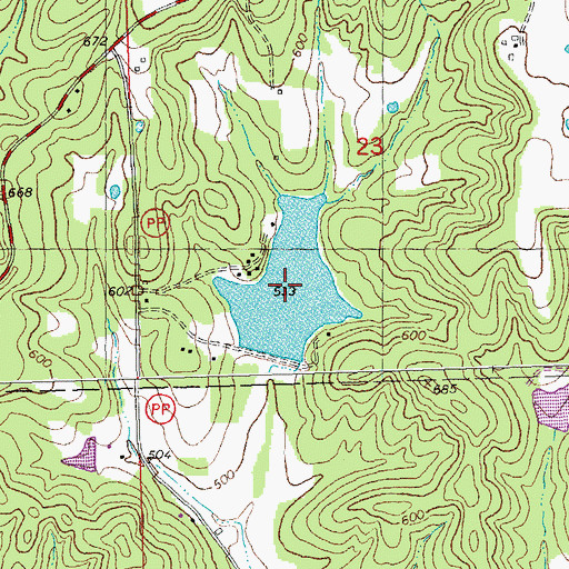 Topographic Map of Lake of the Hills, MO