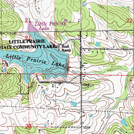 Topographic Map of Little Prairie Dam, MO