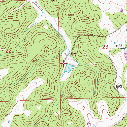 Topographic Map of Sleepy Hollow Lake Dam, MO