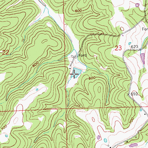 Topographic Map of Davis Lake, MO