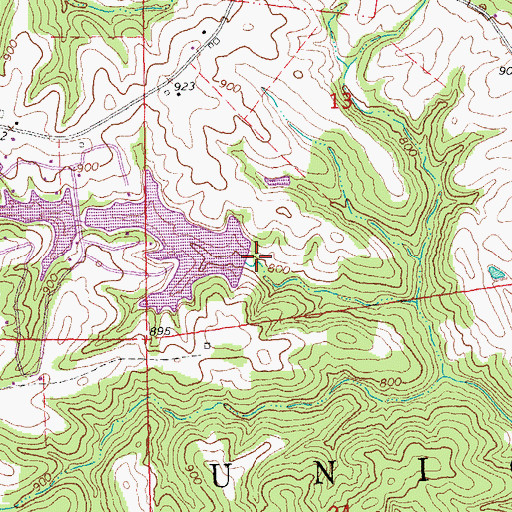 Topographic Map of Lake Seven Falls Dam Number 3, MO