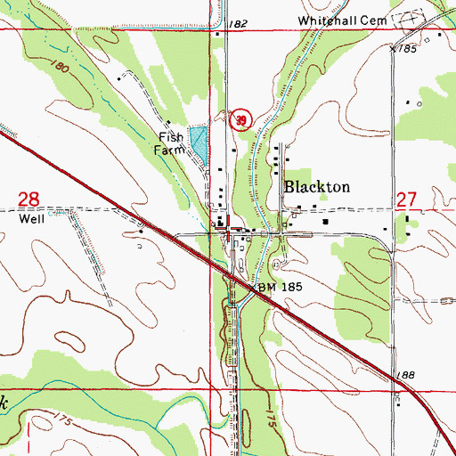 Topographic Map of Blackton, AR