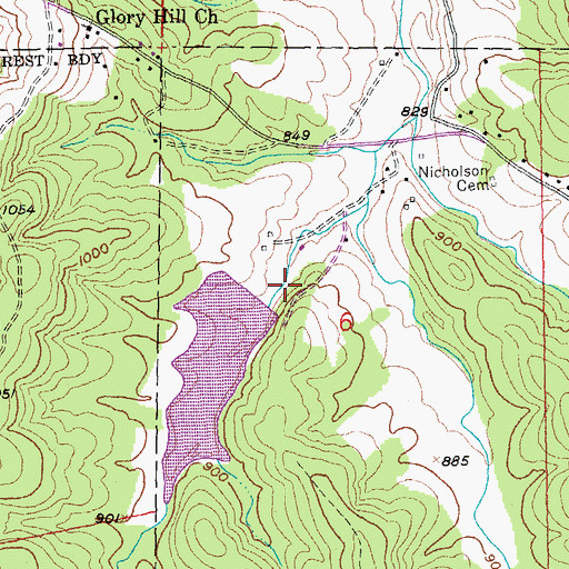 Topographic Map of Hornsey Brothers Dam, MO
