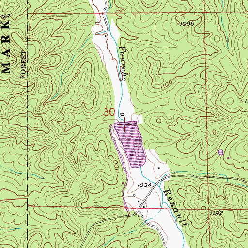 Topographic Map of Russell Elsey Dam, MO