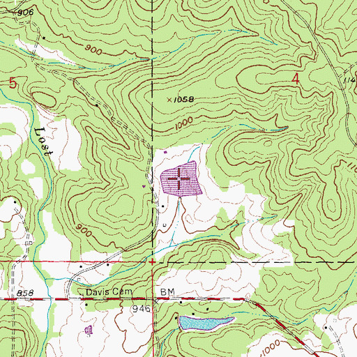 Topographic Map of Lake Sacajawea, MO