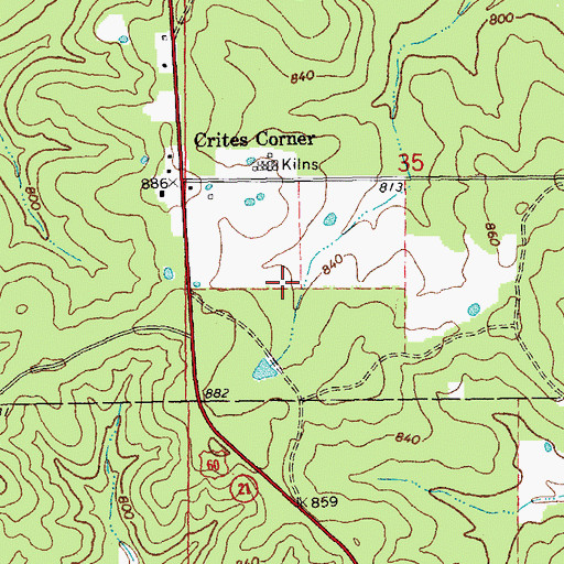 Topographic Map of Rozark Incorporated Reservoir, MO