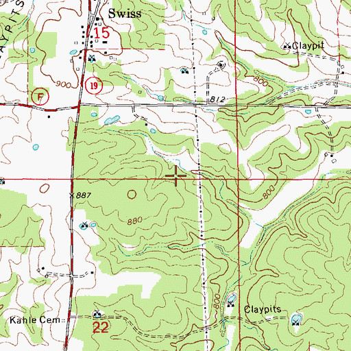 Topographic Map of Carawood Lake, MO