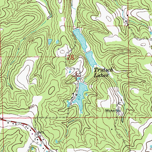 Topographic Map of Trutsch Lakes Upper Dam, MO