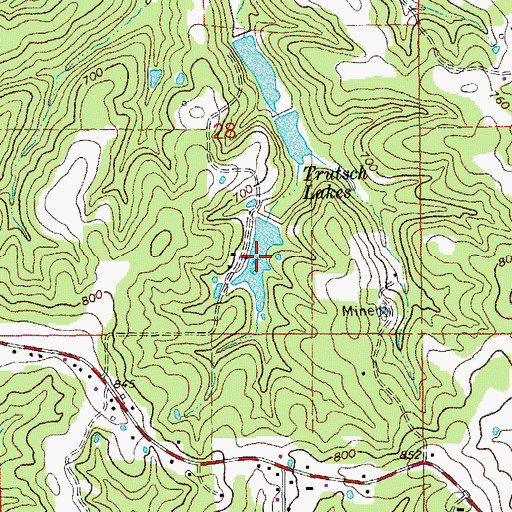 Topographic Map of Trutsch Lakes, MO
