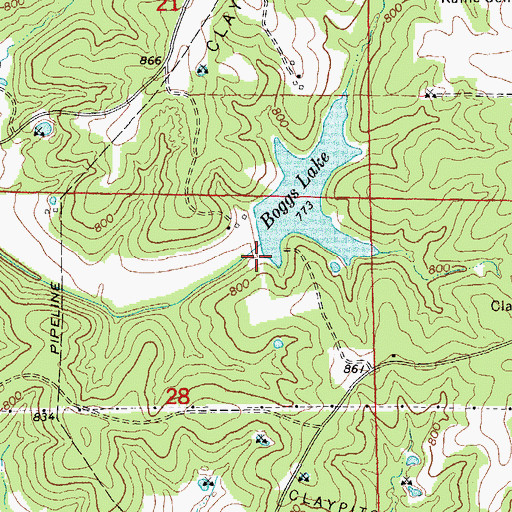 Topographic Map of Swiss Lake Estates Dam, MO