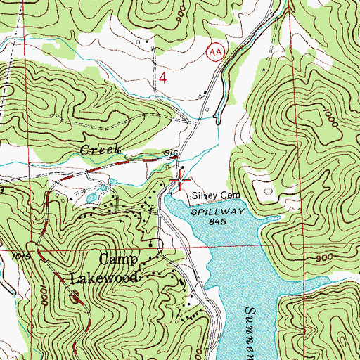 Topographic Map of Sunnen Dam, MO