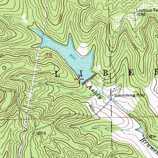 Topographic Map of Sayersbrook Lake Dam, MO