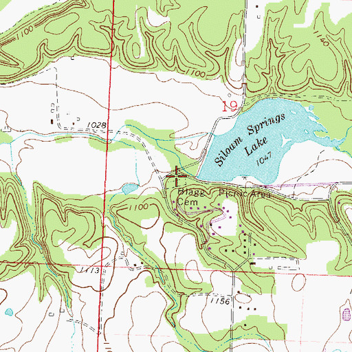 Topographic Map of Blagg Cemetery, AR