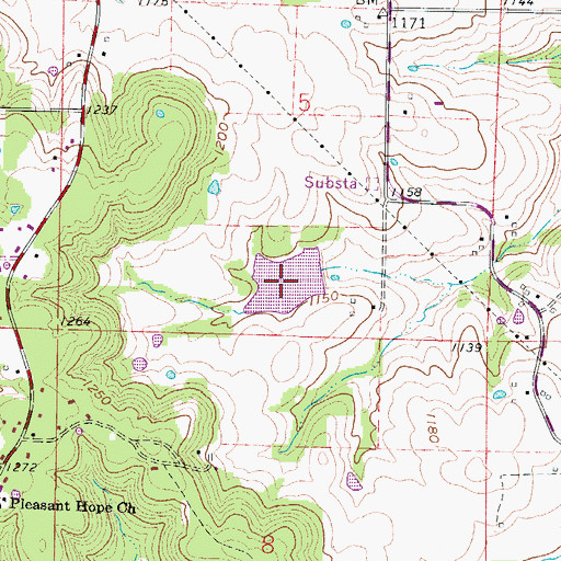 Topographic Map of Chester Jenkins Lake, MO