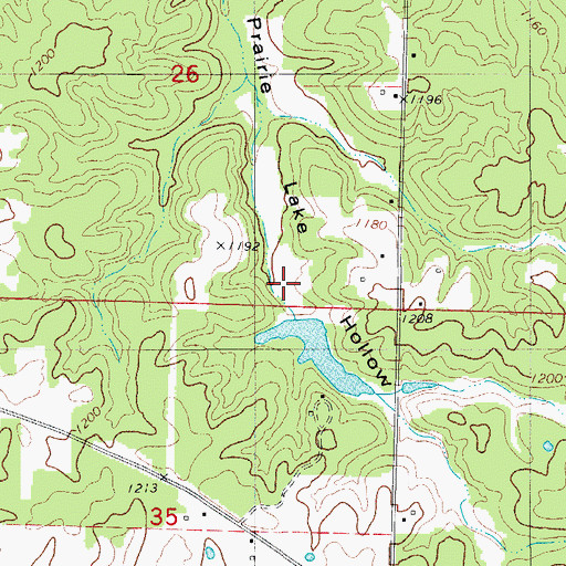 Topographic Map of Elam Lake Dam, MO