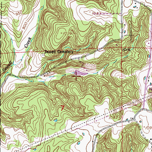 Topographic Map of W E Wilton Dam, MO