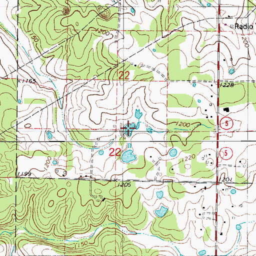 Topographic Map of Capoferri Lake, MO