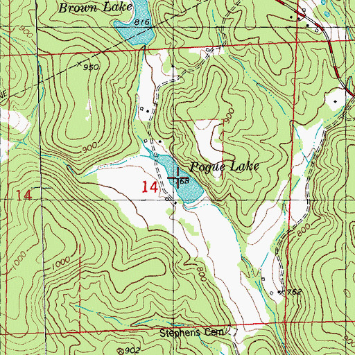 Topographic Map of Pogue Lake, MO
