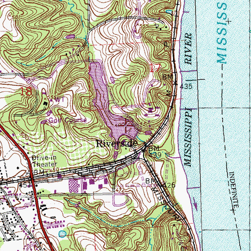 Topographic Map of Teamsters Dam, MO