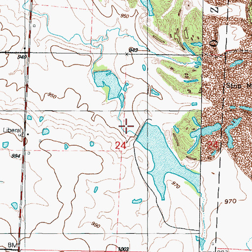 Topographic Map of Rose Lake Dam, MO