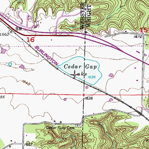 Topographic Map of Cedar Gap Dam, MO