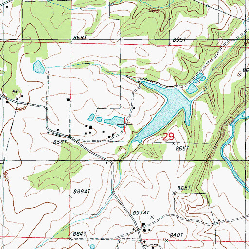 Topographic Map of Groff Upper Dam, MO