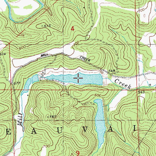 Topographic Map of Number 32 Lake (historical), MO