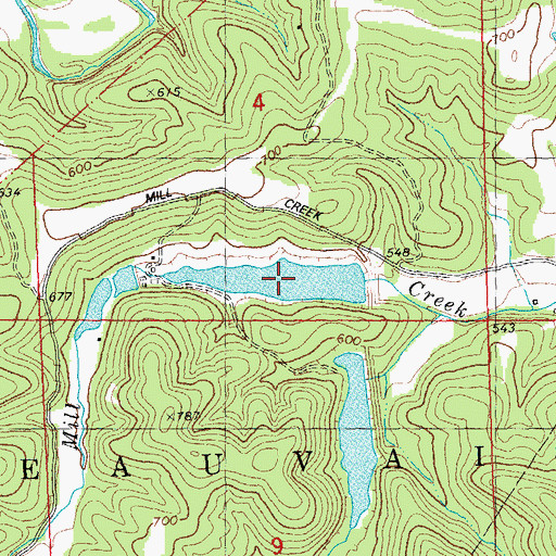 Topographic Map of Number 32 Lake (historical), MO