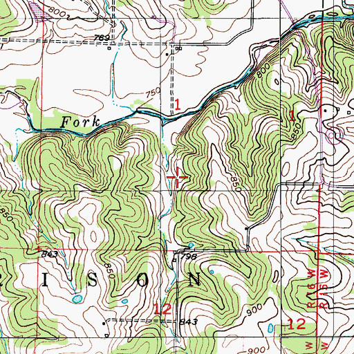 Topographic Map of Elliott Lake Dam, MO