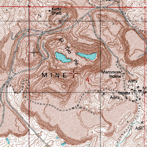 Topographic Map of Mammoth Incline, AZ