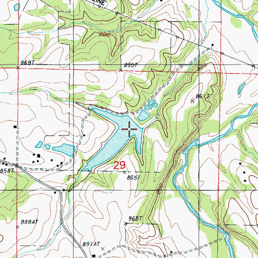 Topographic Map of Groff Lower Dam, MO