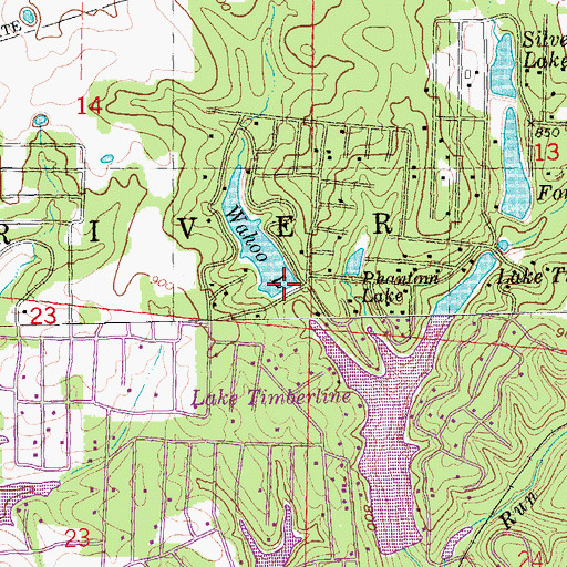 Topographic Map of Wahoo Lake Dam, MO