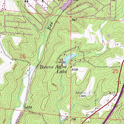 Topographic Map of Bonne Aqua Lake Dam, MO
