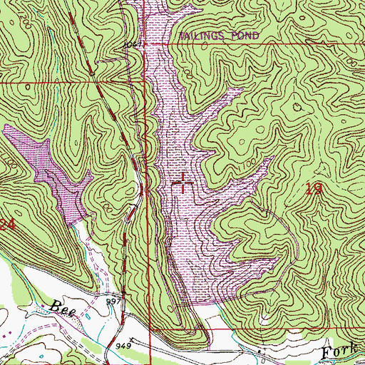 Topographic Map of Number 46 Lake, MO