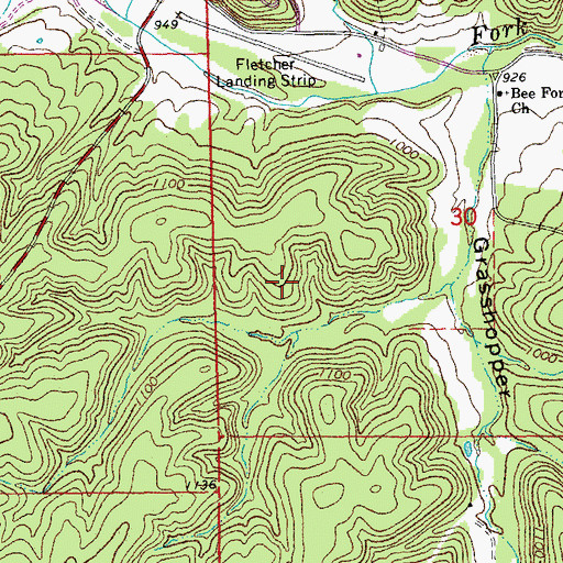 Topographic Map of Fletcher Tailings Dam, MO